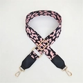 Adjustable wide leopard print replacement shoulder strap with gold-tone hardware and pink pattern - Pink