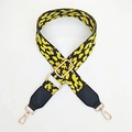 Adjustable leopard print wide shoulder strap with gold hooks for crossbody bags - Yellow