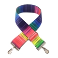 Tracolla larga colorata arcobaleno regolabile con ganci in metallo dorato per borse - Strisce arcobaleno