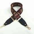 Tracolla etnica intrecciata con ganci dorati e terminali in pelle bordeaux e nero - Rosso Marrone E Nero