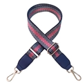 Tracolla larga regolabile in nylon con motivo a spina di pesce e ganci dorati - Linea Grigia Blu + Blu