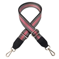 Tracolla di ricambio larga regolabile con motivo a chevron rosso nero bianco e ganci dorati - Linea Oro Nera + Nero