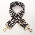 Adjustable leopard print bag strap with polished light gold metal lobster clasps - White Leopard 2