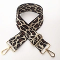 Detail of adjustable leopard print bag strap with high-quality gold metal hardware - Beige Leopard 2