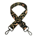 Adjustable leopard print nylon shoulder strap with gunmetal lobster clasps and buckle - Green Gunmetal Buckle