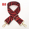Bandoulière réglable à motif zèbre rouge et noir avec mousquetons dorés chic - Motif Zèbre Rouge et Noir Imprimé (B8)