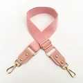 Tracolla regolabile in tela rosa per borse con moschettoni girevoli in metallo oro - Rosa