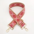 Dettaglio tracolla etnica in jacquard con moschettoni in metallo dorato lucido - Marrone Rosa