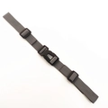 Detailed view of gray nylon backpack chest strap with durable black plastic buckle - Gray
