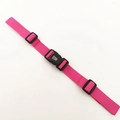 Detail of rose red nylon chest strap with black plastic buckles for backpacks - Rose Red
