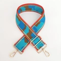 Tracolla regolabile camouflage blu e marrone con finiture in metallo dorato - Linea Oro N. 2