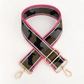 Adjustable camouflage bag strap with bright pink piping and gold metal lobster hooks - Silver Line No.14