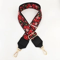 Detalle de bordado étnico floral en una correa de bolso ajustable de 5 cm de ancho - N.º 2 Flor Rosa