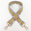 Adjustable 3.8cm wide shoulder strap with spotted pattern and yellow stripe for handbags - Yellow Gold Buckle