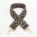 Tracolla regolabile con stampa leopardata e ganci in metallo dorato su bianco - Nero Riso