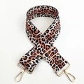 Adjustable leopard print replacement strap with golden metal clasps for crossbody bags - Beige Brown (Gold Buckle)
