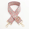 Tracolla larga regolabile con motivo leopardato jacquard rosa e ganci in metallo oro - Grigio Blu Rosa