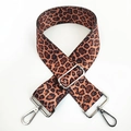 Dettaglio della tracolla leopardata regolabile con ganci e fibbie in metallo argentato - Leopardo Marrone (Fibbia Argentata)