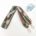 Colorful wide snakeskin pattern replacement shoulder strap with gold metal lobster clasps - Khaki Dark Green