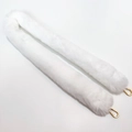 Bandoulière en fausse fourrure blanc pur avec fermoirs mousquetons dorés - Style Long / Blanc