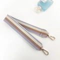 Detail of striped purple and brown canvas strap with golden metal swivel hooks - Light Purple Short