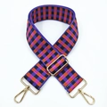 Tracolla regolabile in nylon a scacchi con moschettoni dorati in viola e arancio - Viola Arancione