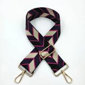 Detail of wide adjustable shoulder strap with purple and black geometric chevron pattern - Black Purple