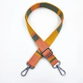 Tracolla regolabile in nylon con motivo geometrico colorato e moschettoni in metallo argento - Chiusura in Argento
