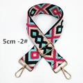 Dettaglio della tracolla etnica da 5cm con ganci in metallo dorato lucido di alta qualità - Rosa Rosso Blu Verde Patchwork (2#)
