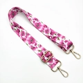 Adjustable bag strap with pink cherry blossom pattern and golden metal swivel hooks - Pink Cherry Blossom