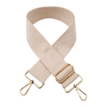 Adjustable beige replacement strap for crossbody bags with gold-tone hardware clips - Off White