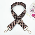 Tracolla larga regolabile per borsa con trama geometrica a zigzag rosa e nera - Fibbia Oro / Nero Rosa