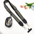 Detail of adjustable black strap with gold chevron pattern and clear coin pouch - Light Gold Arrow (With Pouch Set)
