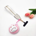Kit cinturino per cellulare con mini portamonete peluche coniglio e fascia bianca - Borsa a Coniglietto Freccia Oro Bianco