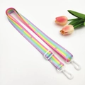 Rainbow adjustable shoulder strap with star prints and white plastic swivel hooks - Pink Star Rainbow with White Hook