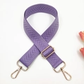 Adjustable purple nylon strap with herringbone pattern and gold metal lobster clasps - Gold Buckle / Taro Purple