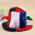 Colorful plush clown hat for Halloween parties and costume masquerades with pointed design - Red Multi-horn Hat