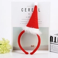 Festlicher Weihnachts mütze Haarreif mit weißem Pelzbesatz und Bommel für Kinder - Roter kleiner Kugel Plüschhaarreif