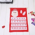 Calendario dell'avvento natalizio con 24 tasche, design Babbo Natale in feltro rosso - Stile Babbo Natale Rosso (zxsd2019-222)
