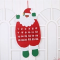 Felt Santa Claus Advent Calendar with 24 numbered pockets for Christmas countdown decor - Red Santa Claus Countdown Calendar (With Feet)