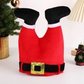 Cappello di Natale creativo con gambe di Babbo Natale rovesciate in velluto rosso e stivali - Cappello Stile Gambe di Babbo Natale / Taglia unica