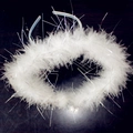 Cerchietto con aureola d'angelo in piume bianche e glitter per feste in maschera - Taglia unica / Cerchietto da Angelo Luminoso