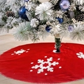 Jupe de sapin de Noël rouge avec motifs de flocons de neige blancs et décors de fête - Jupe de Sapin Rouge Flocon (JQ-E7-A) / 78CM