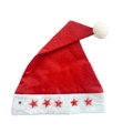 Cappello di Natale classico rosso e bianco luminoso con stelle e luci LED integrate - Stile Stella