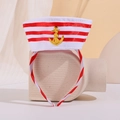 Cerchietto con cappello da marinaio e ancora dorata per Natale e feste in maschera - Taglia unica / Cerchietto Marina Rosso