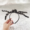 Halloween black and white spider headband with furry texture for party costume decoration - One Size / Gold Spider