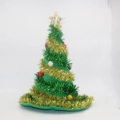 Weihnachtsbaum-Partyhut mit grüner Basis, goldenem Lametta und Stern an der Spitze - Einheitsgröße / Weihnachtsbaum Stil 2