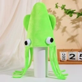 Divertido gorro de pulpo de peluche verde neón para Navidad y fiestas de disfraces - Talla única / Sombrero de Pulpo de Terciopelo Verde