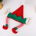 Cappello da elfo di Natale creativo con lunghe gambe a strisce e pompon per decorazioni - Cappello orecchie da elfo