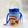 Sac cadeau de Noël à cordon avec illustration de fille et texte Merry Christmas - Style Fille Bleue